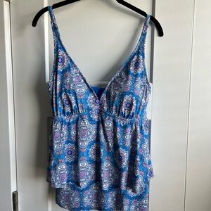 Beach House Tankini Swim Top Sz 12